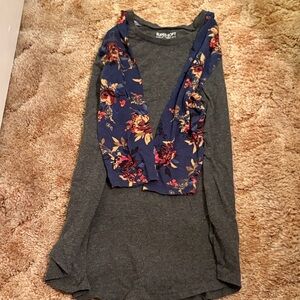 Torrid - Gray and Floral Women's Top
